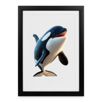 Orques Animaux marins - Affiche encadrée (27 × 37 cm) - noir - Devant