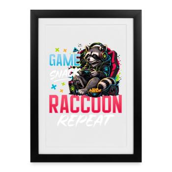 Gamer Gaming Cat Video Game - Framed poster (27 × 37 cm) - black - Front