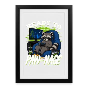 Jeu vidéo Gamer Gaming Chat - Affiche encadrée (27 × 37 cm) - noir - Devant