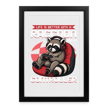 Jeu vidéo Gamer Gaming Chat - Affiche encadrée (27 × 37 cm) - noir - Devant