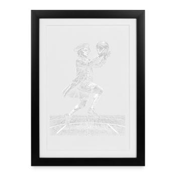John Adams Basketball - Gerahmtes Poster (27 × 37 cm) - Schwarz - Vorne