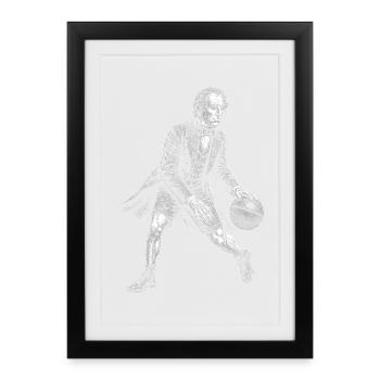 John Tyler Basket-ball - Affiche encadrée (27 × 37 cm) - noir - Devant