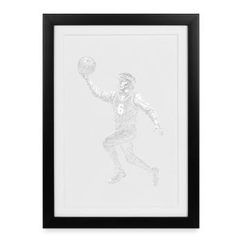 John Quincy Adams Basketball - Gerahmtes Poster (27 × 37 cm) - Schwarz - Vorne