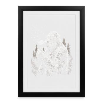 Bigfoot, Pusteblume, Löwenzahn, Naturliebhaber - Gerahmtes Poster (27 × 37 cm) - Schwarz - Vorne