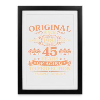 Original since 1981 Birthday 45 Years - Framed poster (27 × 37 cm) - black - Front