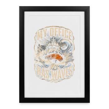 Coast Guard Lifeguard My Office Has Waves - Framed poster (27 × 37 cm) - black - Front