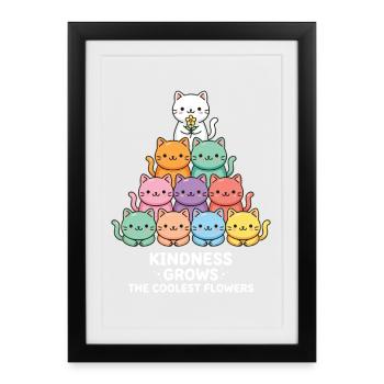 La gentillesse fait pousser les fleurs les plus fraîches - Affiche encadrée (27 × 37 cm) - noir - Devant
