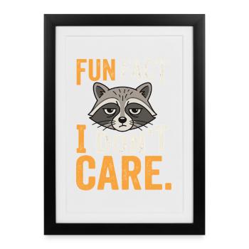 Funny Sarcastic Fun Fact I Don't Care - Framed poster (27 × 37 cm) - black - Front