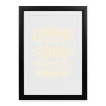 26th Birthday Gift Husband 2000 Vintage Retro - Framed poster (27 × 37 cm) - black - Front