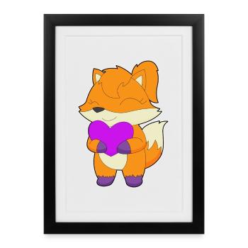 Fox Heart - Framed poster (27 × 37 cm) - black - Front