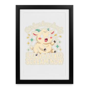 Mème du cri de chèvre criant - Affiche encadrée (27 × 37 cm) - noir - Devant