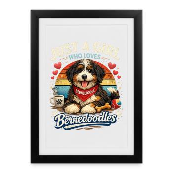 Just a girl who loves Bernedoodles - Framed poster (27 × 37 cm) - black - Front