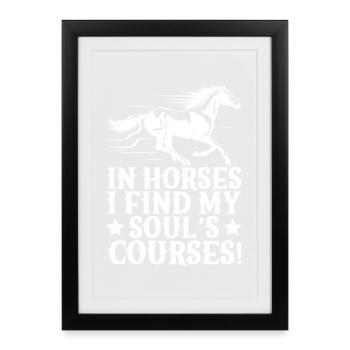 Cavalier amateur Je trouve l’équitation anglaise de mon âme - Affiche encadrée (27 × 37 cm) - noir - Devant
