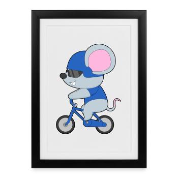 Vélo souris - Affiche encadrée (27 × 37 cm) - noir - Devant