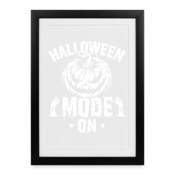 Mode Halloween Citrouille activé - Fête d’Halloween - Affiche encadrée (27 × 37 cm) - noir - Devant