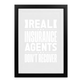 Agent d’assurance costume ne se récupère pas - Affiche encadrée (27 × 37 cm) - noir - Devant