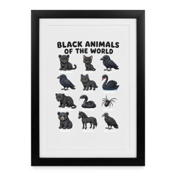 Animaux noirs de la - Affiche encadrée (27 × 37 cm) - noir - Devant