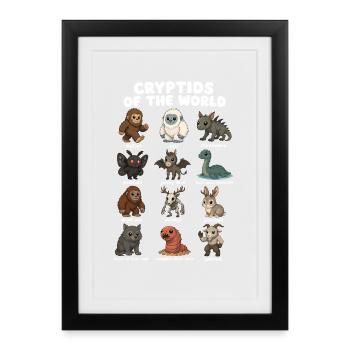 Cryptids Of The World Cutees - Framed poster (27 × 37 cm) - black - Front