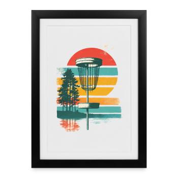 Retro Fairway Disc Golf Starter Set Gift Idea - Framed poster (27 × 37 cm) - black - Front
