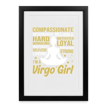 Signe du zodiaque Vierge - Affiche encadrée (27 × 37 cm) - noir - Devant