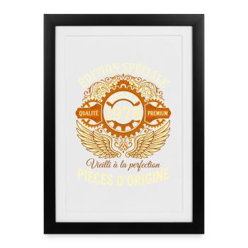 Anniversaire 1978 Modèle Vintage Original - Affiche encadrée (27 × 37 cm) - noir - Devant