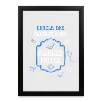 Cercle des Adorateurs Moules Frites - Affiche encadrée (27 × 37 cm) - noir - Devant