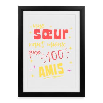 One SISTER is better than a hundred friends - Framed poster (27 × 37 cm) - black - Front
