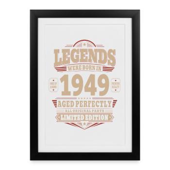 77e anniversaire cadeau mari 1949 Vintage Retro - Affiche encadrée (27 × 37 cm) - noir - Devant