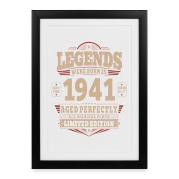 Cadeau pour 85 ans Mari 1941 Vintage Rétro - Affiche encadrée (27 × 37 cm) - noir - Devant