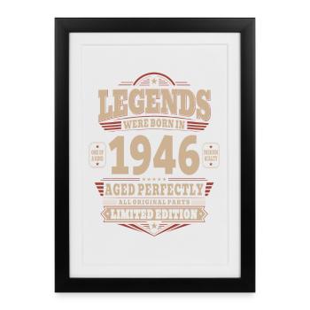 Cadeau pour 80 ans Mari 1946 Vintage Retro - Affiche encadrée (27 × 37 cm) - noir - Devant