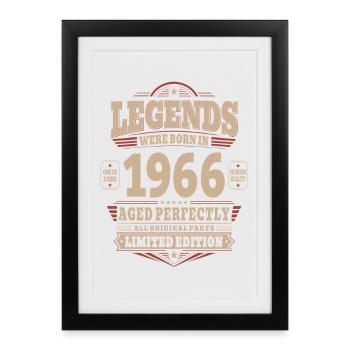 Cadeau d’anniversaire pour 60 ans : mari rétro vintage des années 60 - Affiche encadrée (27 × 37 cm) - noir - Devant
