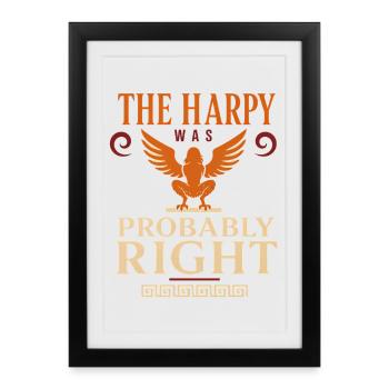 Harpy Greek Mythology Fantasy Monster - Framed poster (27 × 37 cm) - black - Front