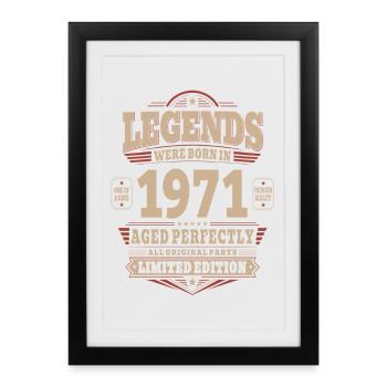 Cadeau pour 55 ans Mari 1971 Vintage Rétro - Affiche encadrée (27 × 37 cm) - noir - Devant