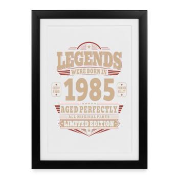 Cadeau d’anniversaire 41 Mari 1985 Vintage Rétro - Affiche encadrée (27 × 37 cm) - noir - Devant