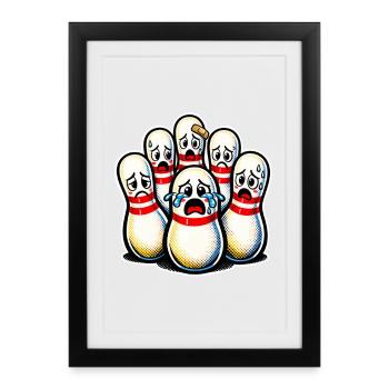 Bowling Pins - Framed poster (27 × 37 cm) - black - Front