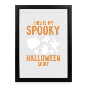Voici mon t-shirt d’Halloween effrayant Drôle d’Halloween - Affiche encadrée (27 × 37 cm) - noir - Devant