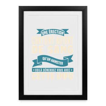 Cadeau humour personnalisé - Affiche encadrée (27 × 37 cm) - noir - Devant