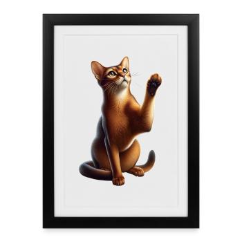 Chat Abessinierkatze Abyssin - Affiche encadrée (27 × 37 cm) - noir - Devant