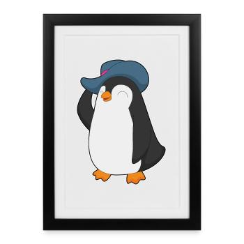 Chapeau de Pingouin - Affiche encadrée (27 × 37 cm) - noir - Devant