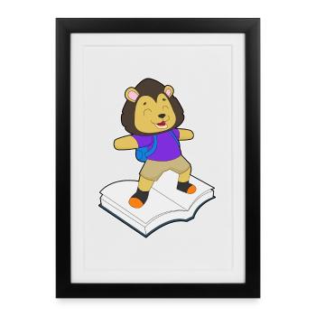 Lion Book - Framed poster (27 × 37 cm) - black - Front