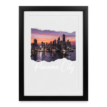 Panama City Skyline Sunset - Framed poster (27 × 37 cm) - black - Front