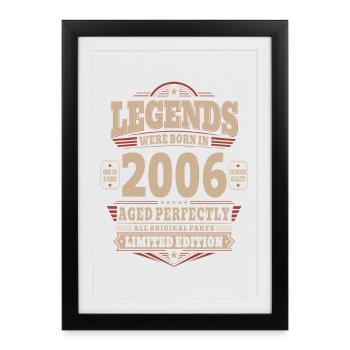 20th Birthday Gift Husband 2006 Vintage Retro - Framed poster (27 × 37 cm) - black - Front