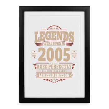 21st Birthday Gift Husband 2005 Vintage Retro - Framed poster (27 × 37 cm) - black - Front