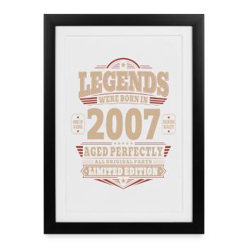 Cadeau pour 19 ans Mari 2007 Vintage Rétro - Affiche encadrée (27 × 37 cm) - noir - Devant
