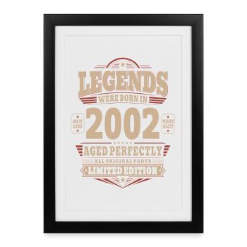 Cadeau d’anniversaire 24 Mari 2002 Vintage Rétro - Affiche encadrée (27 × 37 cm) - noir - Devant