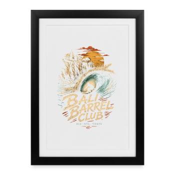 Bali Barrel Club Surf - Affiche encadrée (27 × 37 cm) - noir - Devant