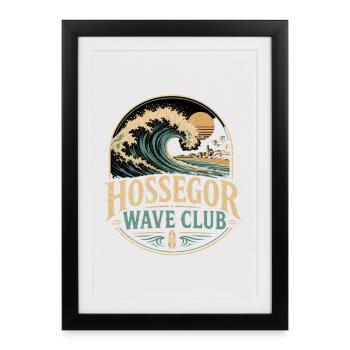 Hossegor Wave Club Surf - Affiche encadrée (27 × 37 cm) - noir - Devant