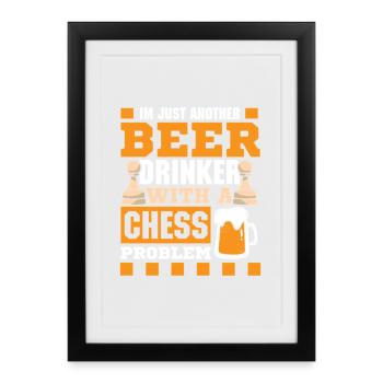 Échiquier des joueurs d’échecs - Affiche encadrée (27 × 37 cm) - noir - Devant