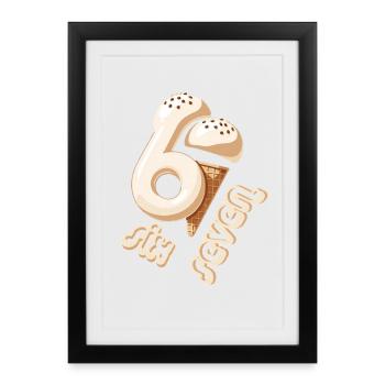 67 Sixth Birthday IceCream Cone - Framed poster (27 × 37 cm) - black - Front