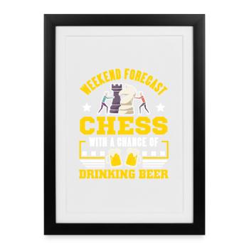 Chess Chess Player Chessboard - Framed poster (27 × 37 cm) - black - Front